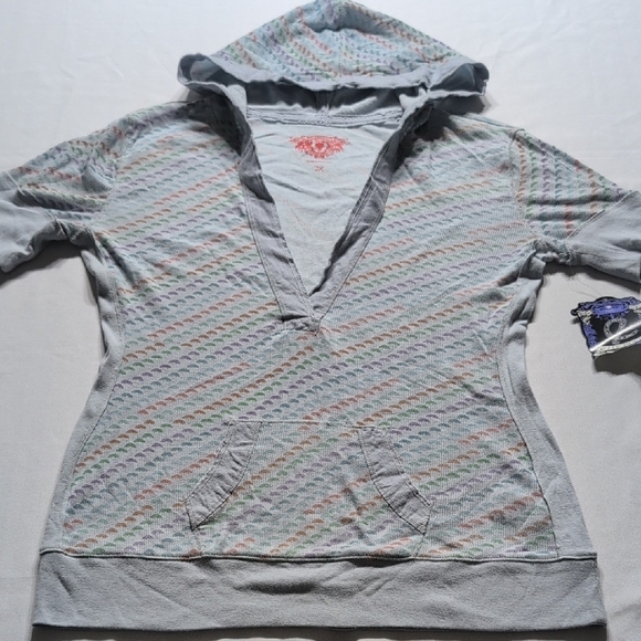 Ellemenno Gray Hooded Sweatshirt Relaxed Fit - Picture 1 of 7